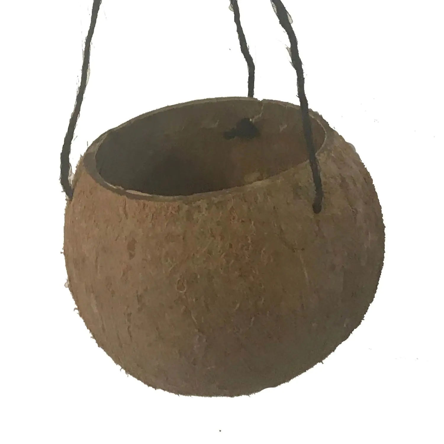  Product image 1 of the product “High natural coconut bowl flower pot with  string ”