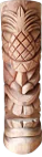  Product image 1 of the product “Tiki statue Polynesia style. From coconut palm. Model 23 open mouth and pineapple motive. sizes 50cm and 100cm, Natural finish ”