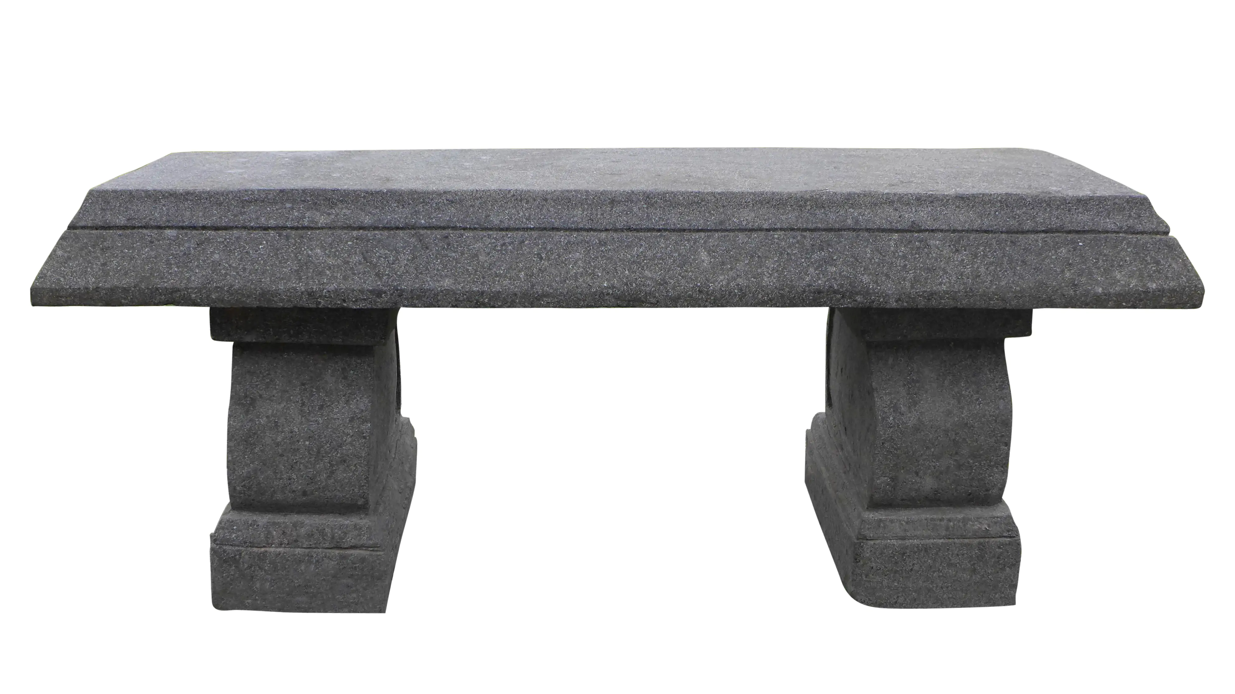  Product image 1 of the product “Stone bench with decorations (3 pieces), 120x45x46cm  Natural stone (Basanit), ”