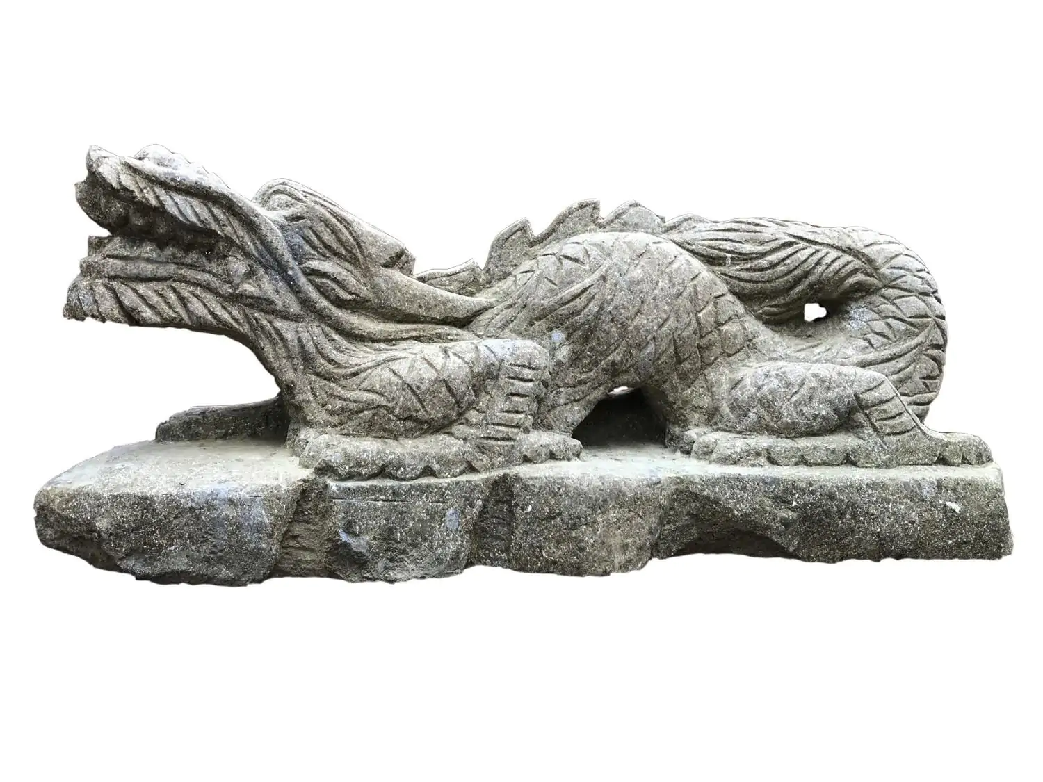  Product image 1 of the product “Luck dragon on base, 70 cm L | Natural stone (Basanite), stonemasonry ”