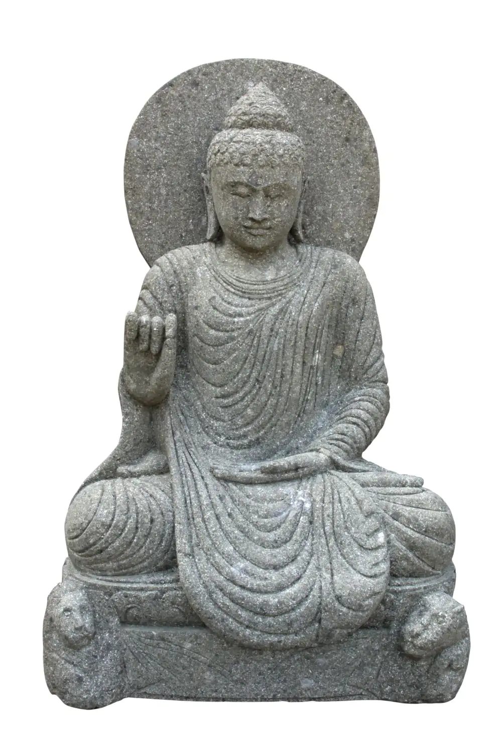  Product image 1 of the product “Seated Buddha with cloak and relief, Indian, 115 cm H ”