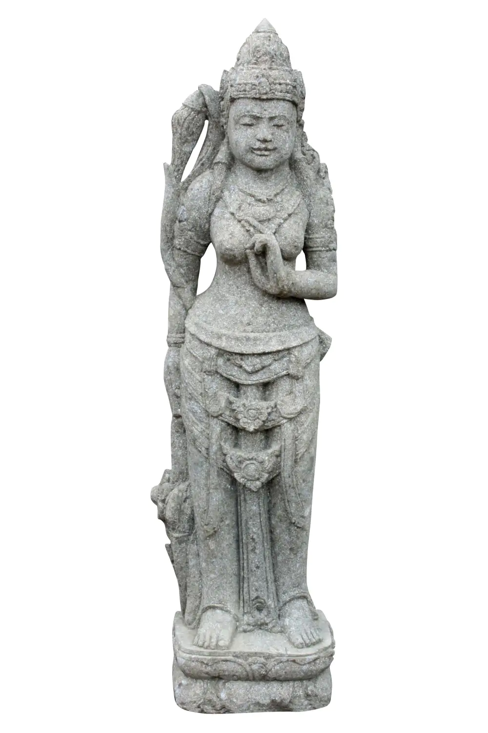  Product image 1 of the product “Standing Lady (Sri Dewi), in the sizes from 75cm to 175cm, natural stone (Basanite), stonemasonry ”