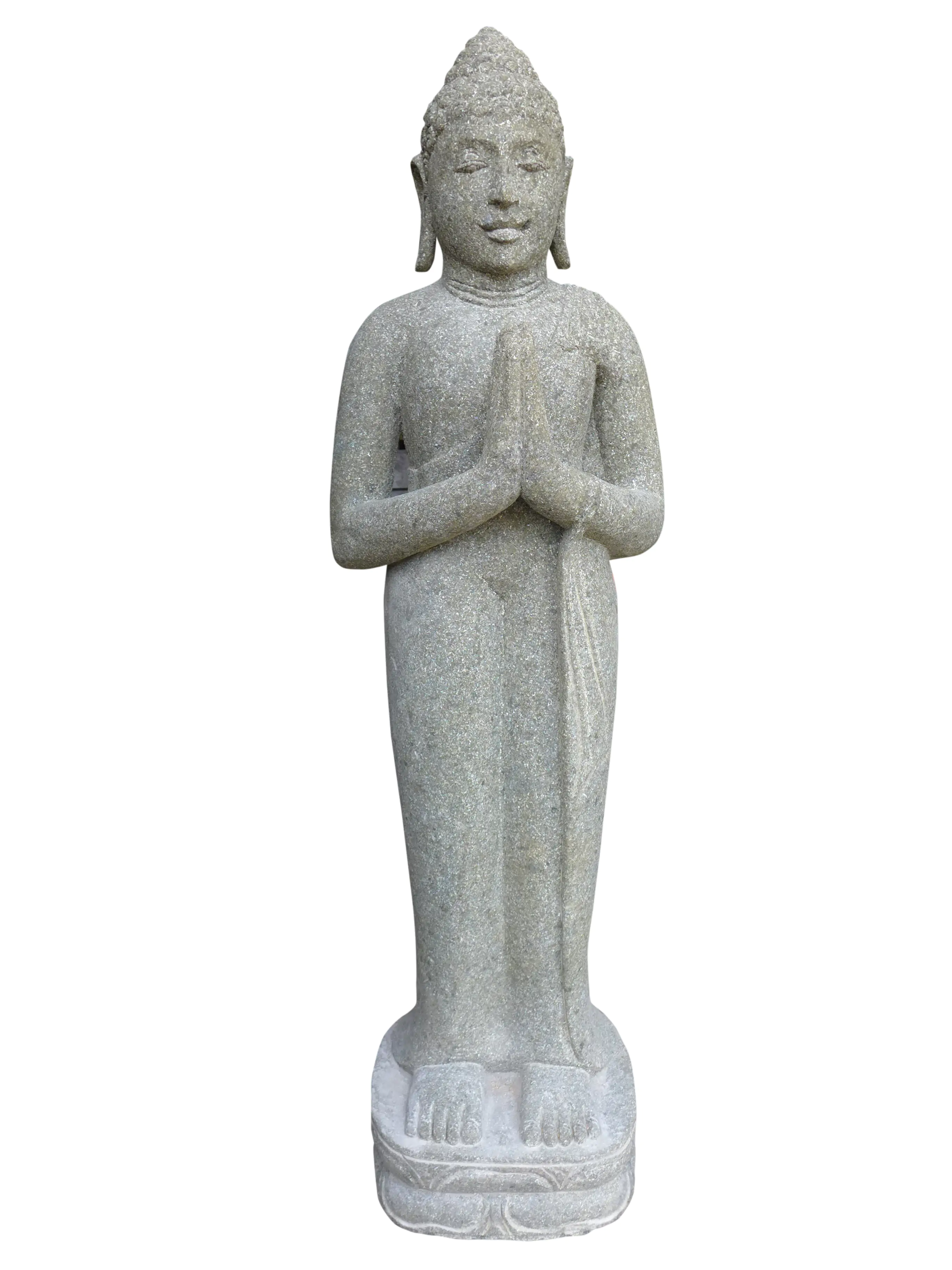  Product image 1 of the product “Standing Buddha, Indian Style - folded hands, in various sizes, natural finish 100 cm”