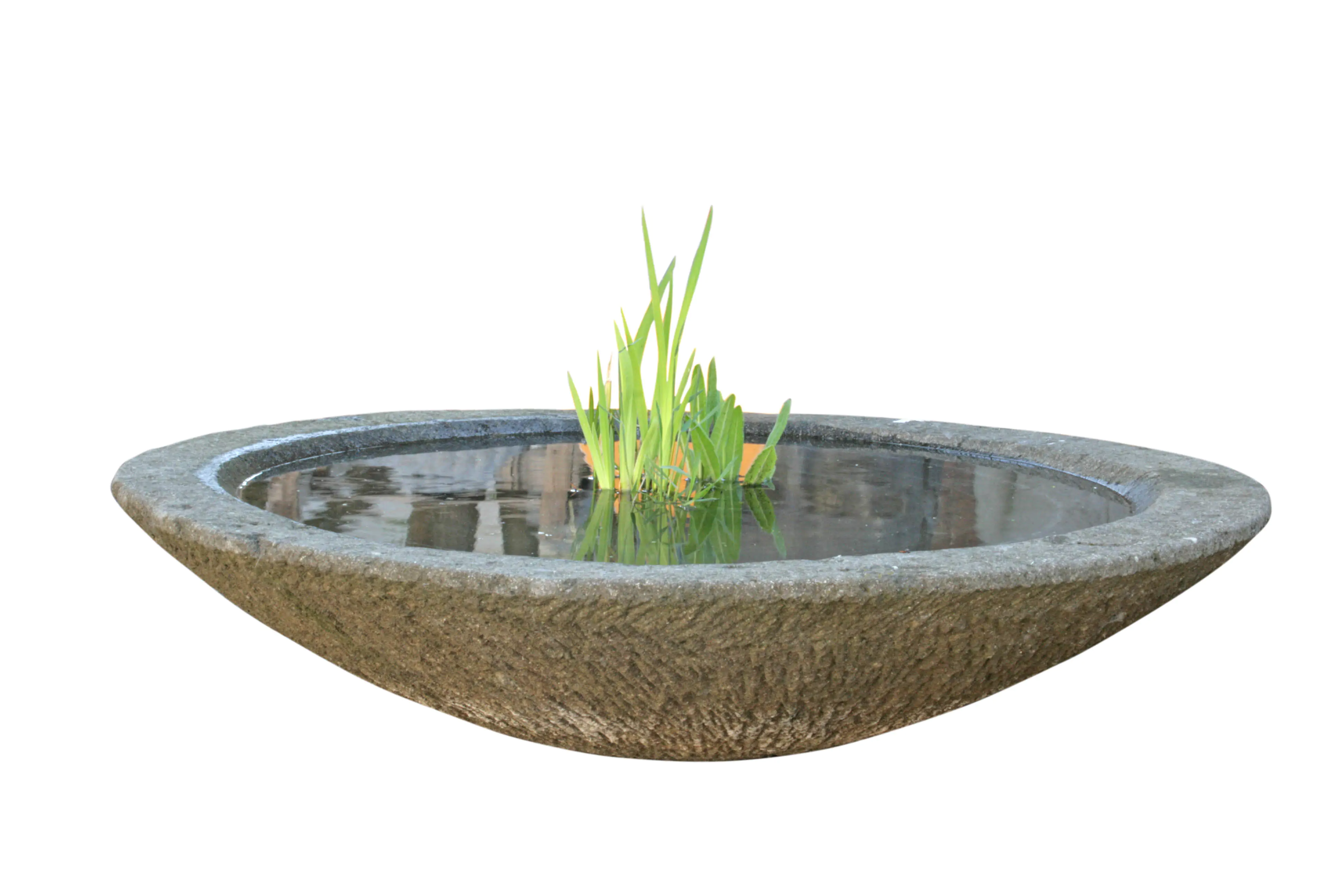  Product image 1 of the product “Bowl model „Lotus“, bossed outer surface, 75x75x16 cm  Natural stone (Basanit), ”