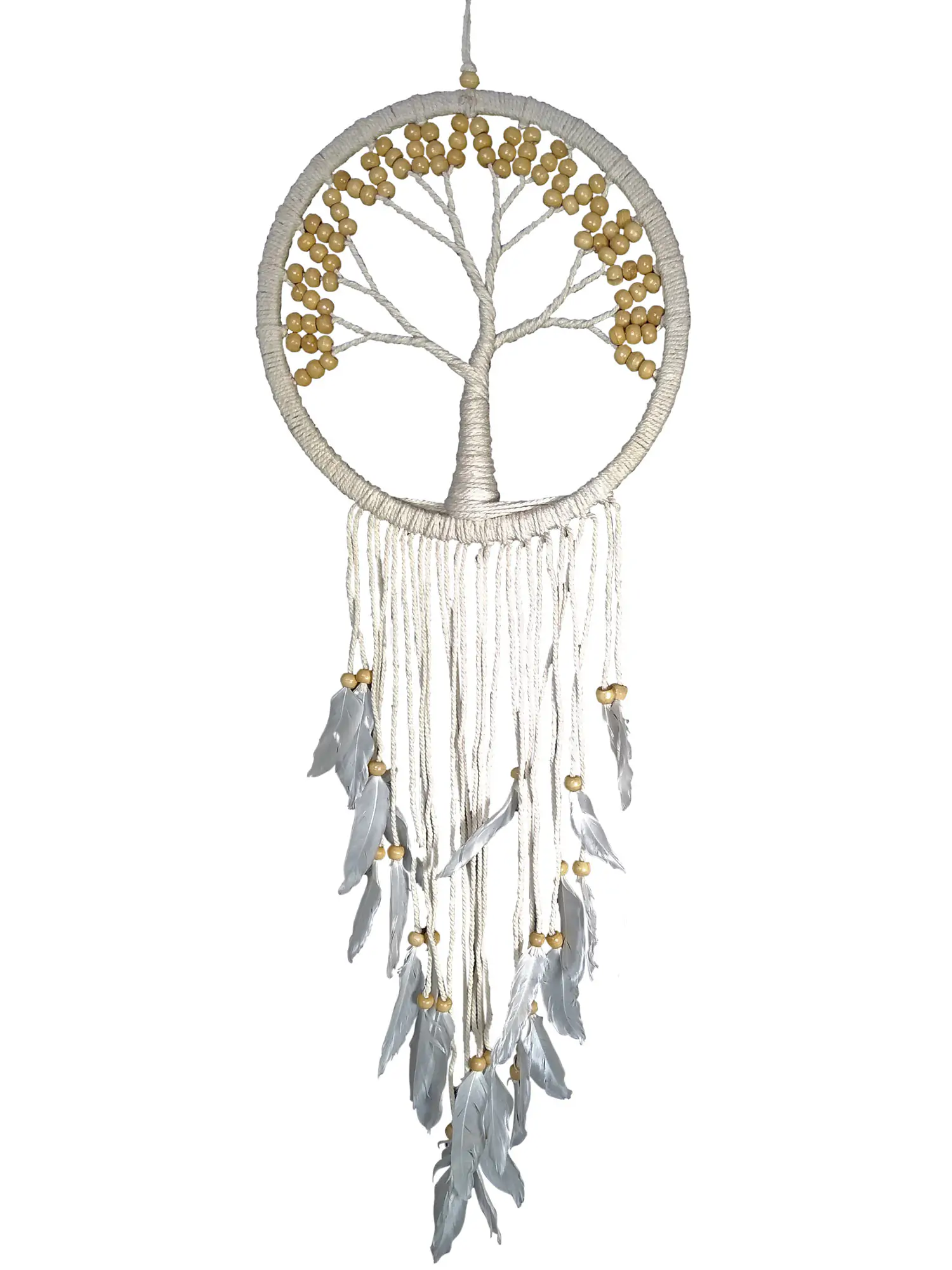  Product image 1 of the product “Dreamcatcher, tree of life in creme color, in the sizes from 12cm to 27cm, Natural wooden Peals ”