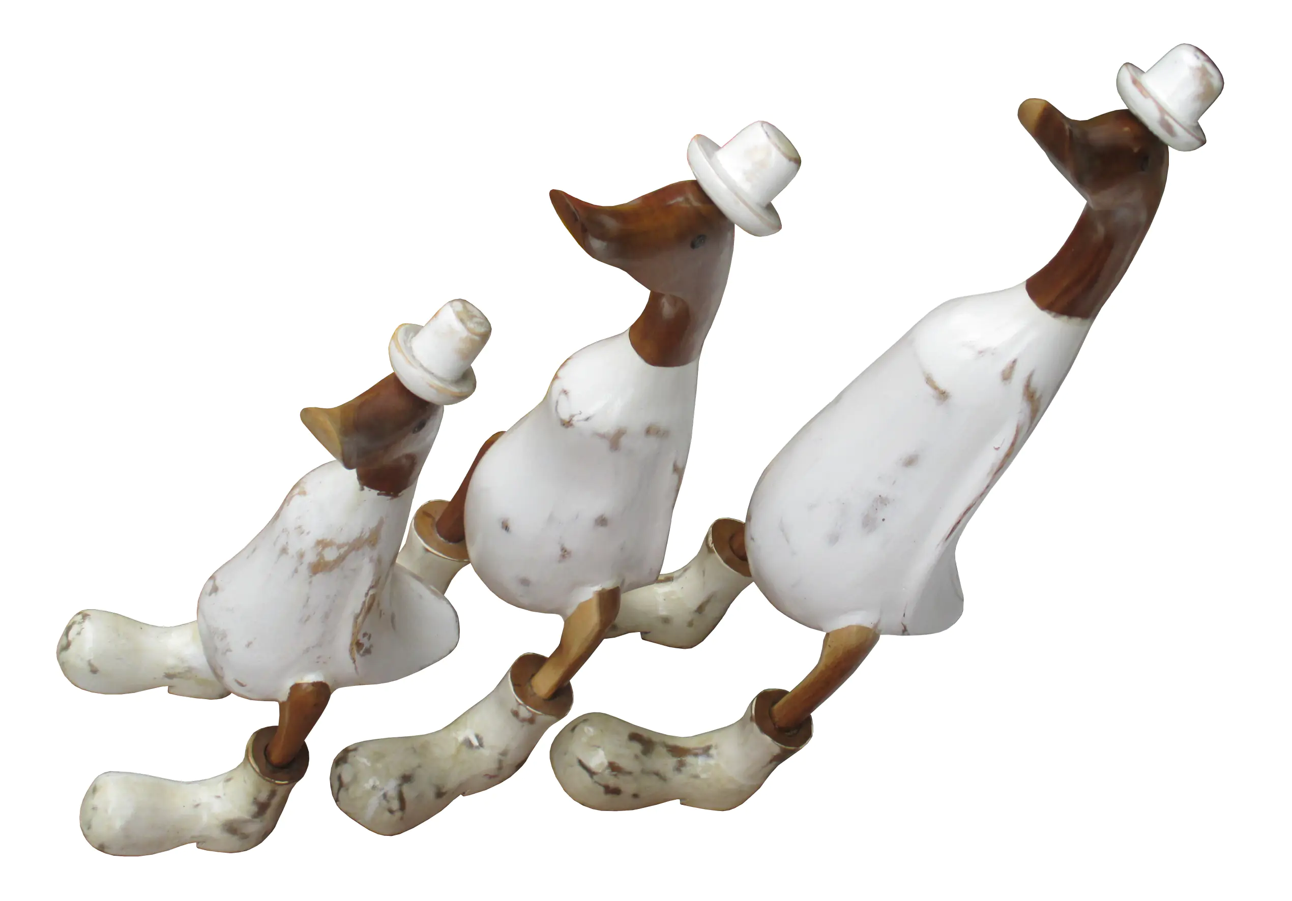  Product image 1 of the product “Bamboo duck, with hat & shoes in white - box of 9xS, 5xM, 3xL. Natural ”