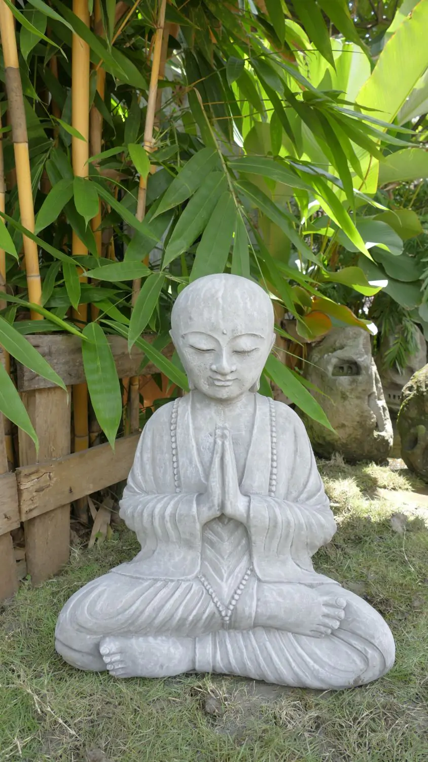  Product image 1 of the product “Lokesh - Seated Monk no hair, 60 cm H | cast stone ”