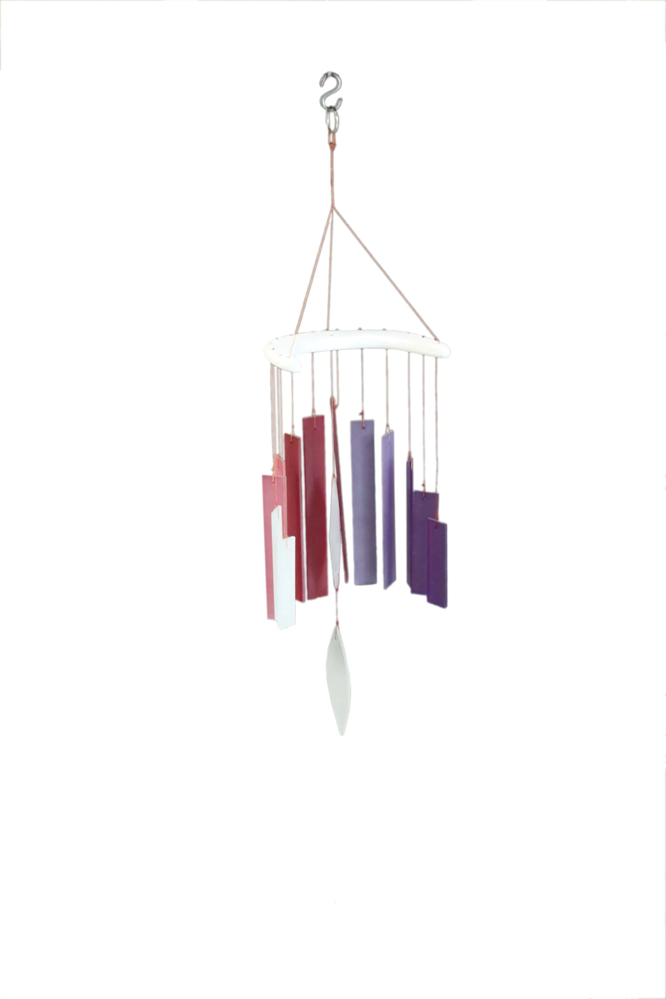  Product image 1 of the product “Windchime half moon, Glass with rectangle shape, color in purple pink, ”