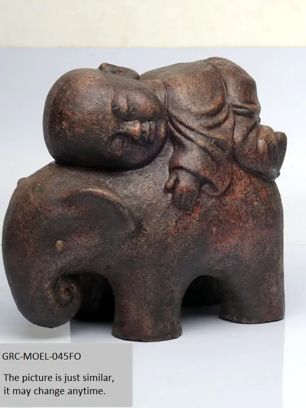  Product image 1 of the product “Reclining monk on elephant about 64 cm Height, Made of Fibre Cement ”