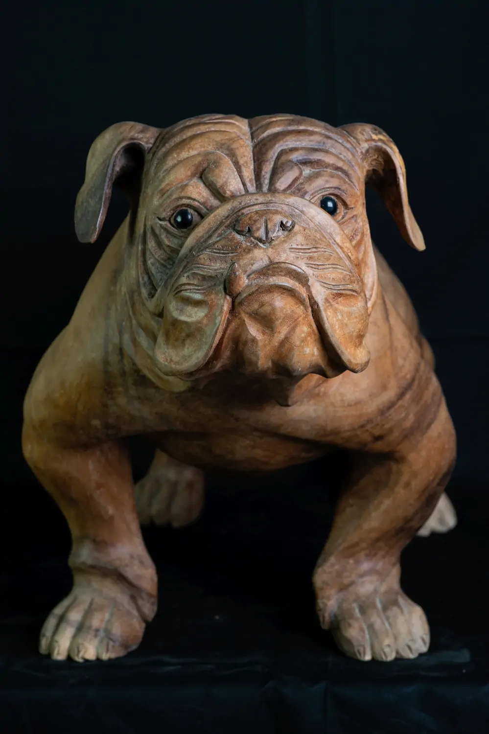  Product image 1 of the product “Standing French Bulldog made from suar wood, 75cm Height. ”