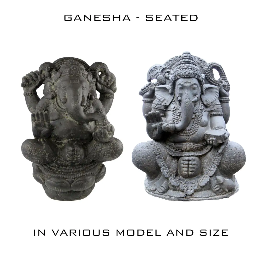  Product image 1 of the product “Ganesh, seated, in the sizes from 40cm to 135cm, Antique finish ”