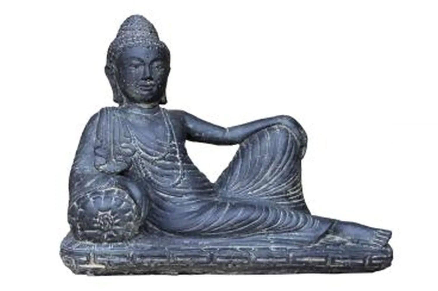  Product image 1 of the product “Half Reclining Buddha - India, handcrafted & coloured, in the sizes from 40cm to 80cm, Antique finish ”