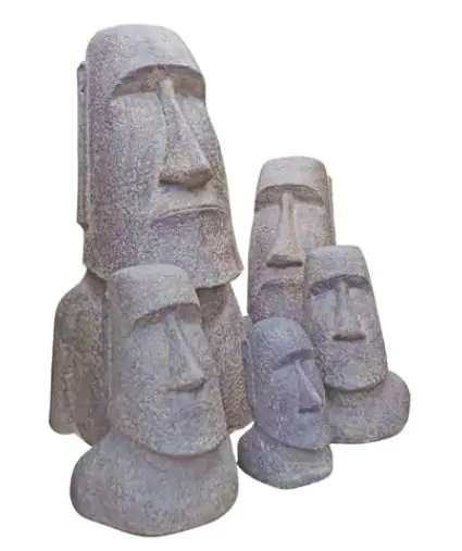  Product image 1 of the product “Moai Head, cast stone, handcrafted & coloured, in the sizes from 15cm to 300cm, Antique finish ”
