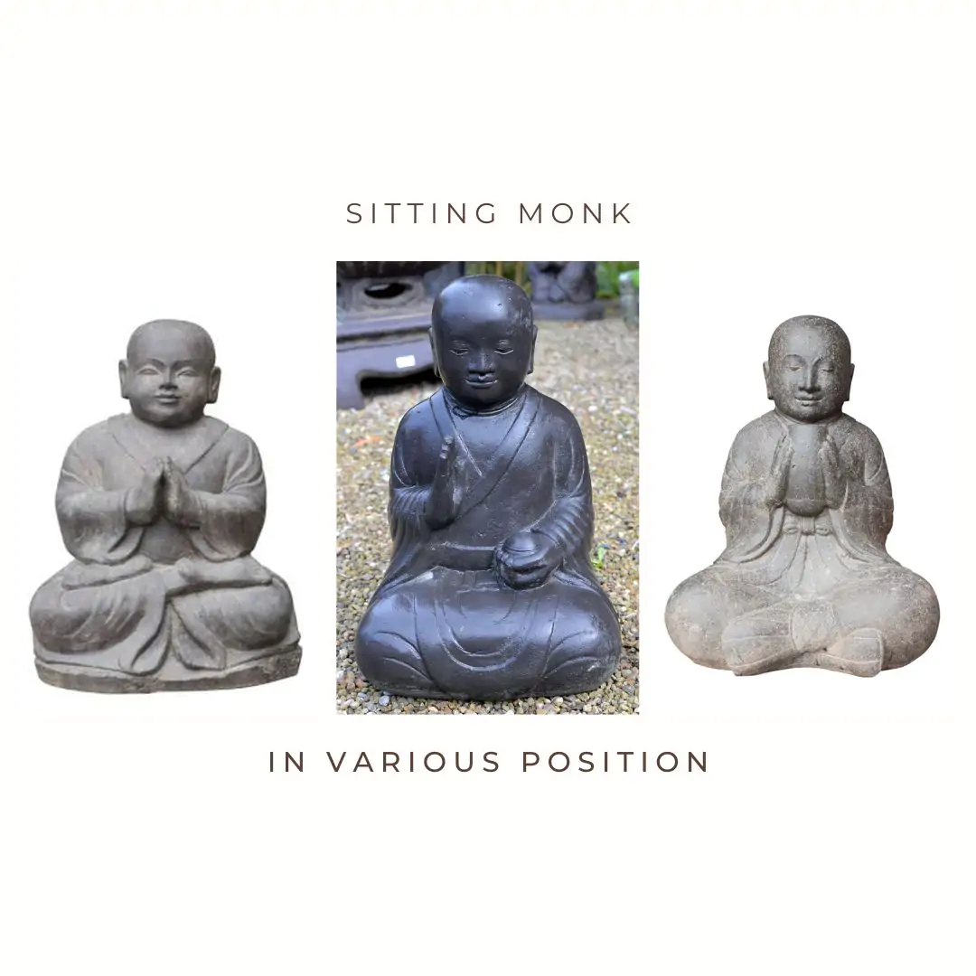  Product image 1 of the product “Monk sitting, stone cast, 60cm height, in various position ”