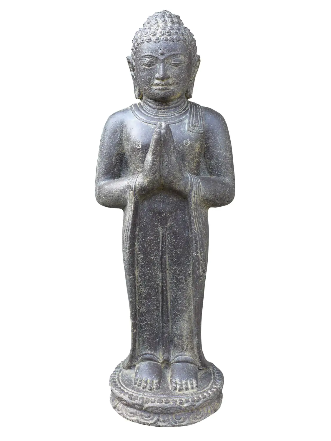  Product image 1 of the product “Standing Buddha - India, cast stone, in the sizes from 60cm to 190cm, Antique finish ”