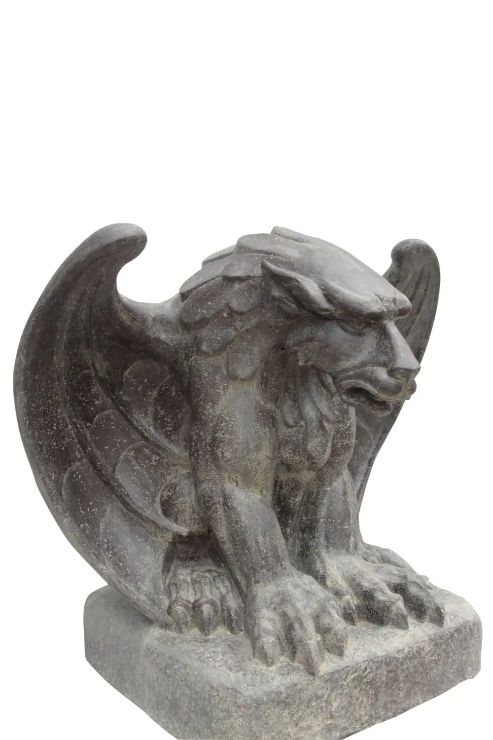  Product image 1 of the product “Gothic Sculpture, seated on base. 76 x 60 x 98cm. Stone cast, handcrafted & coloured ”