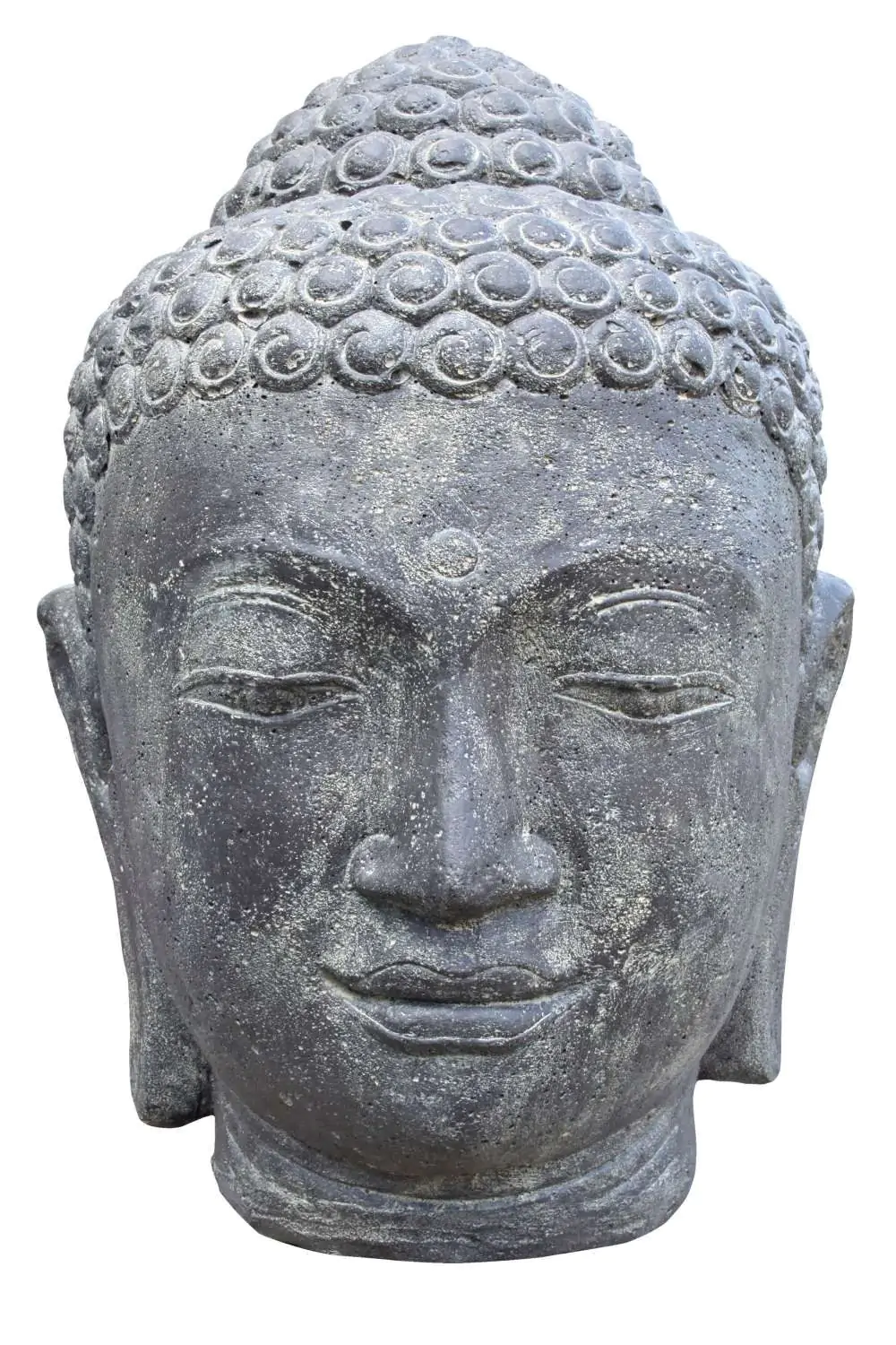  Product image 1 of the product “Buddha head as a water featur, Casted Stone, in the sizes from 30cm to 150cm, Antique finish ”