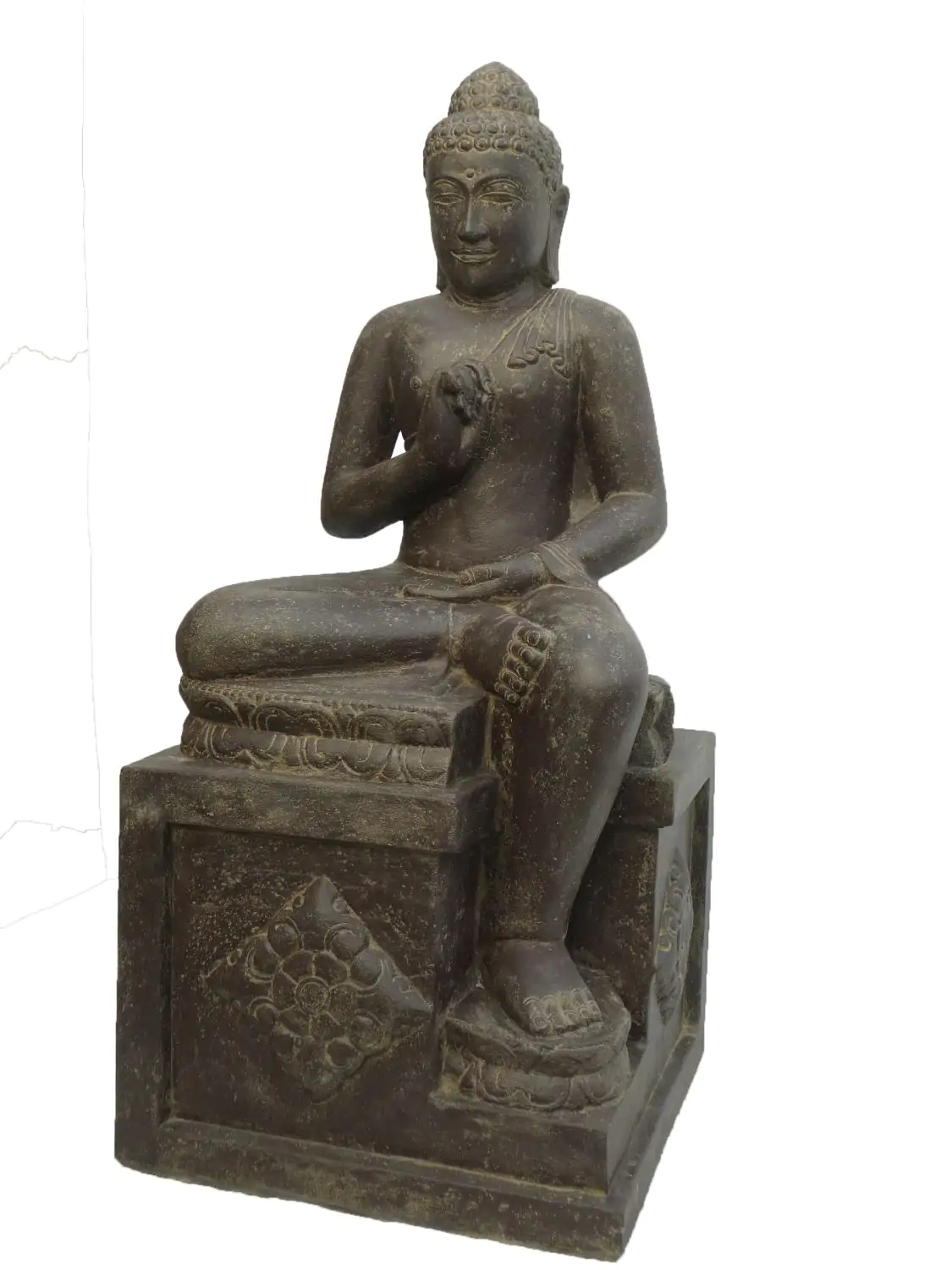  Product image 1 of the product “Seated Buddha on a pedestal, one leg down, 150cm height ”