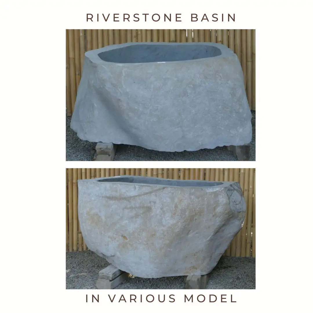  Product image 1 of the product “Riverstone basin, natural surface, polished inside. Dia approx 91-100. Height 51-60 ”