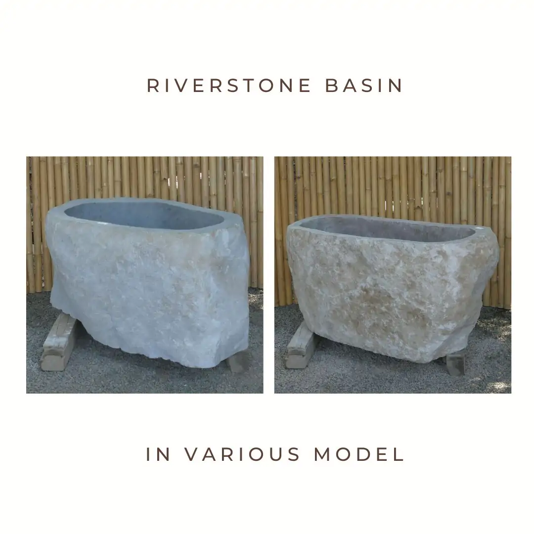  Product image 1 of the product “Riverstone basin, natural surface, polished inside. Dia approx 101-110. Height 51-60 ”