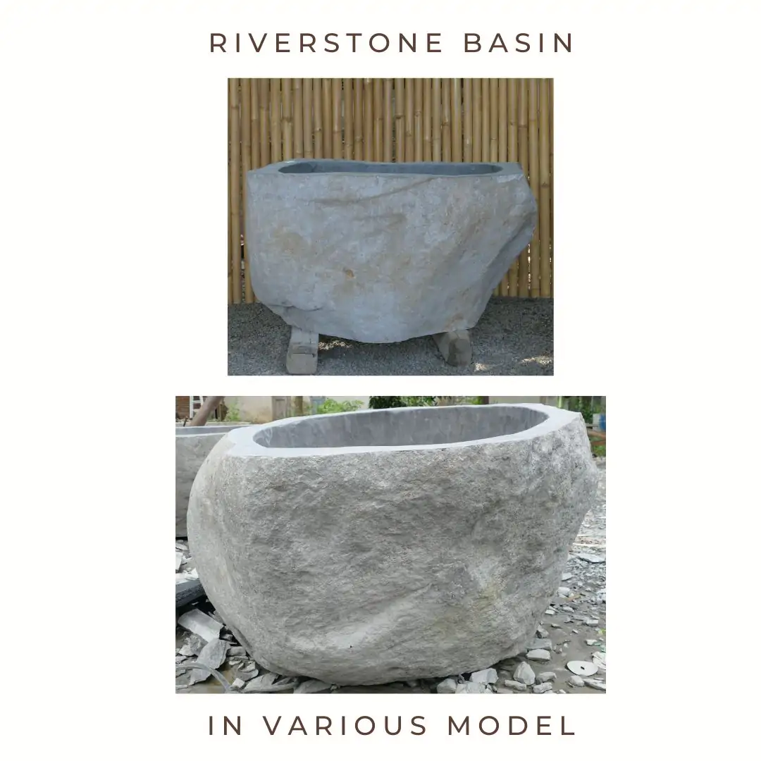  Product image 1 of the product “Riverstone basin, natural surface, polished inside. Dia approx 121-130cm Height 51-60cm ”