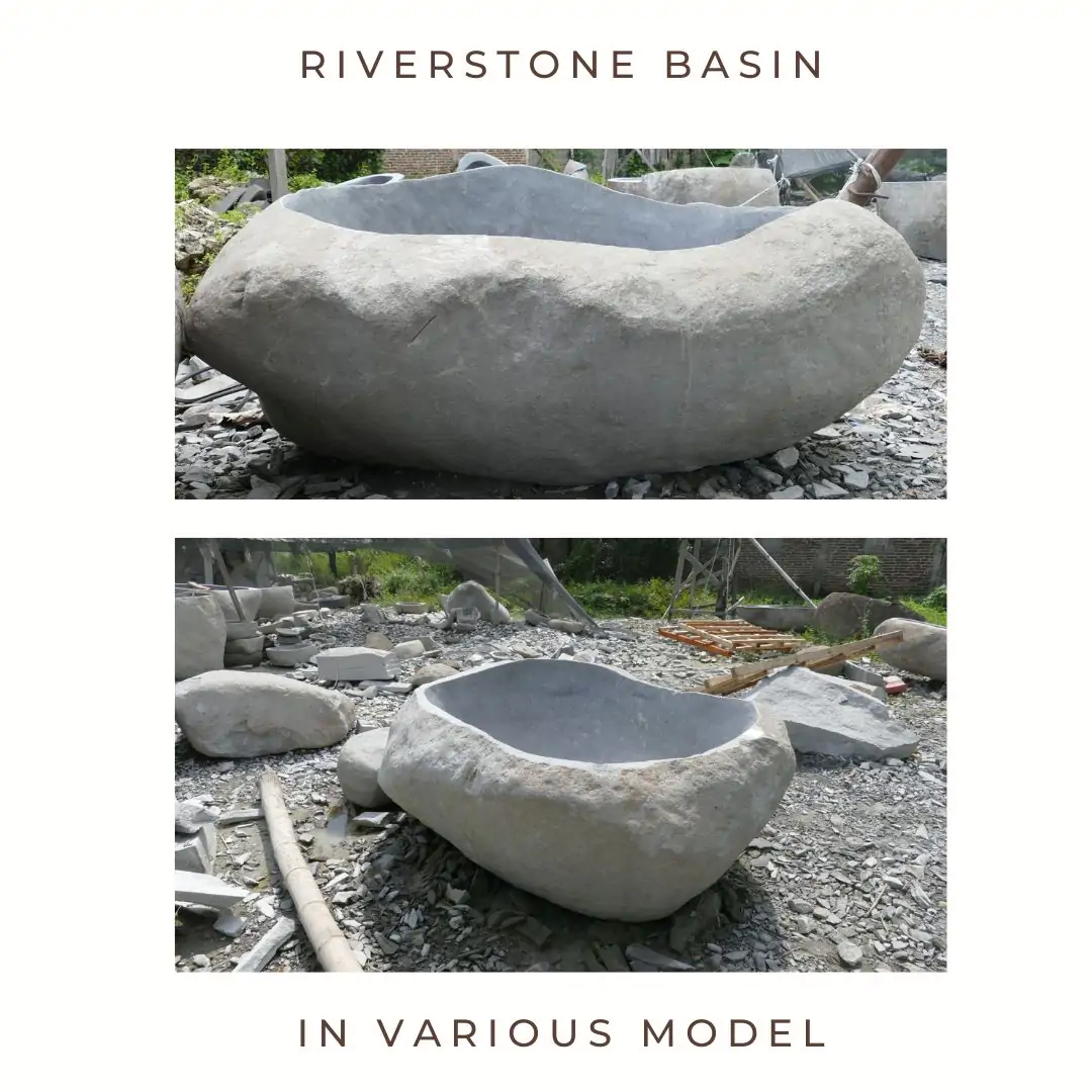  Product image 1 of the product “Riverstone basin, natural surface, polished inside. Dia approx 161-170cm Height 61-70cm ”