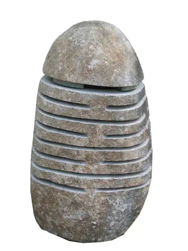  Product image 1 of the product “Garden lantern, 2-piece, slotted, with cover, natural stone (Riverstone), in the sizes from 15 to 85cm ”