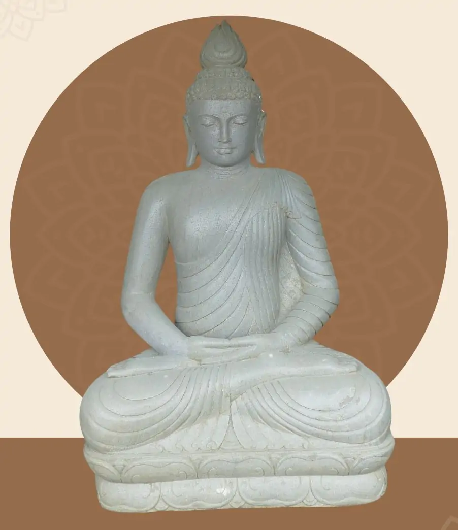  Product image 1 of the product “Seated Buddha made of Riverstone in Dhyana Position - gesture of meditation, H. 138 cm ”