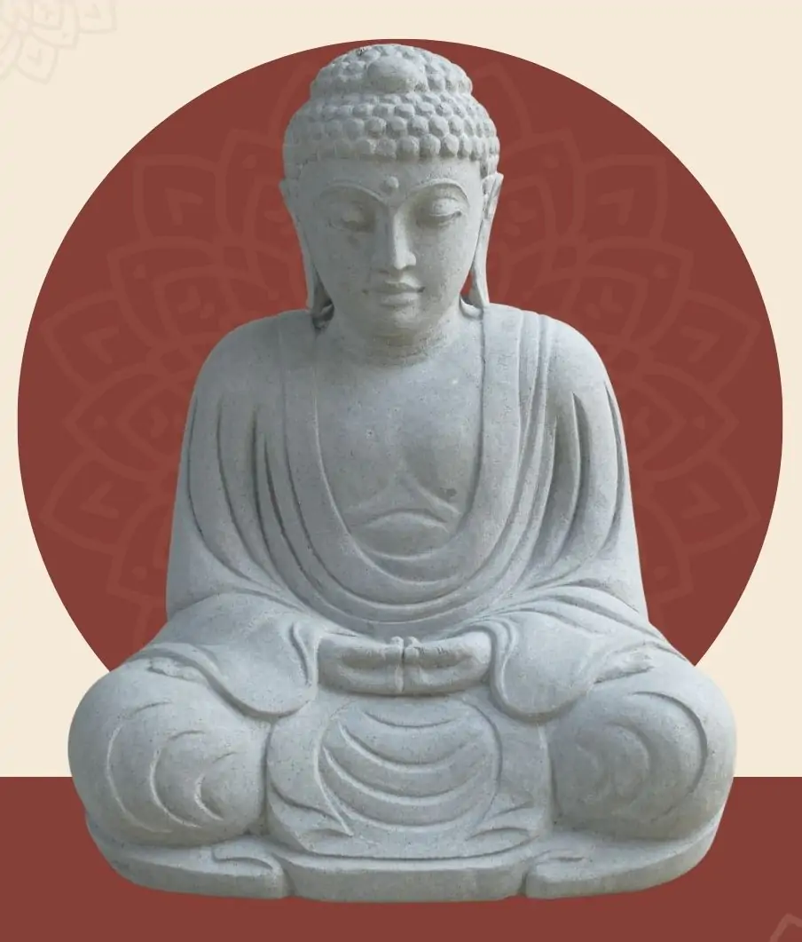  Product image 1 of the product “Seated Japanese Buddha made of Riverstone in Dhyana position - gesture of meditation, H. 86cm ”