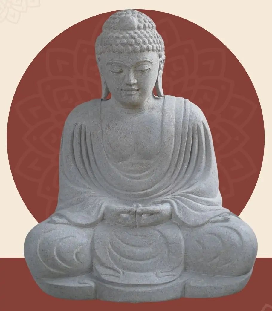  Product image 1 of the product “Seated Japanese Buddha made of Riverstone in Dhyana position - gesture of meditation, H. 81cm ”