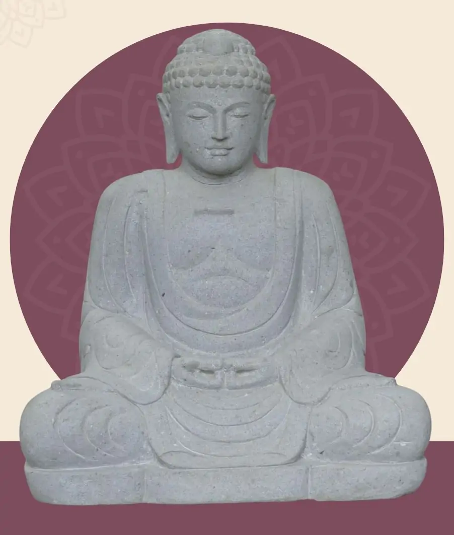  Product image 1 of the product “Seated Japanese Buddha made of Riverstone in Dhyana position - gesture of meditation, H. 99cm ”