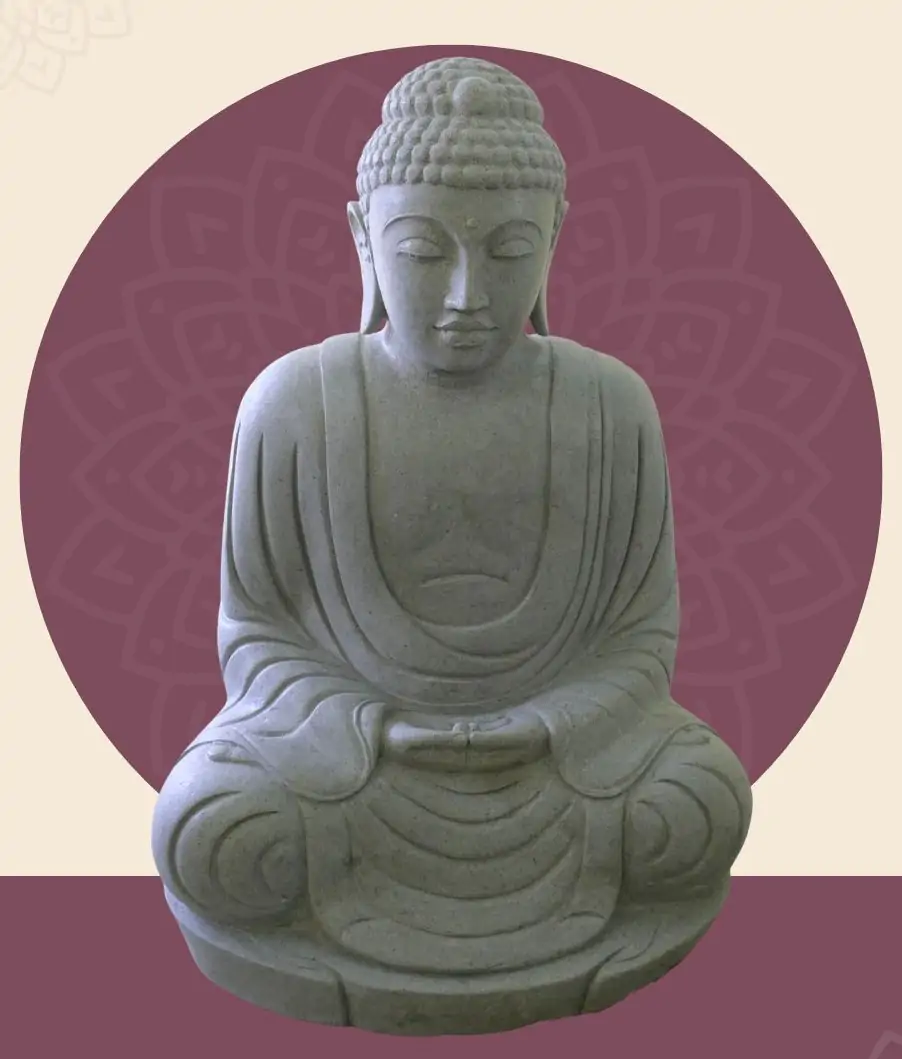  Product image 1 of the product “Seated Japanese Buddha made of Riverstone in Dhyana position - gesture of meditation, H. 123cm ”
