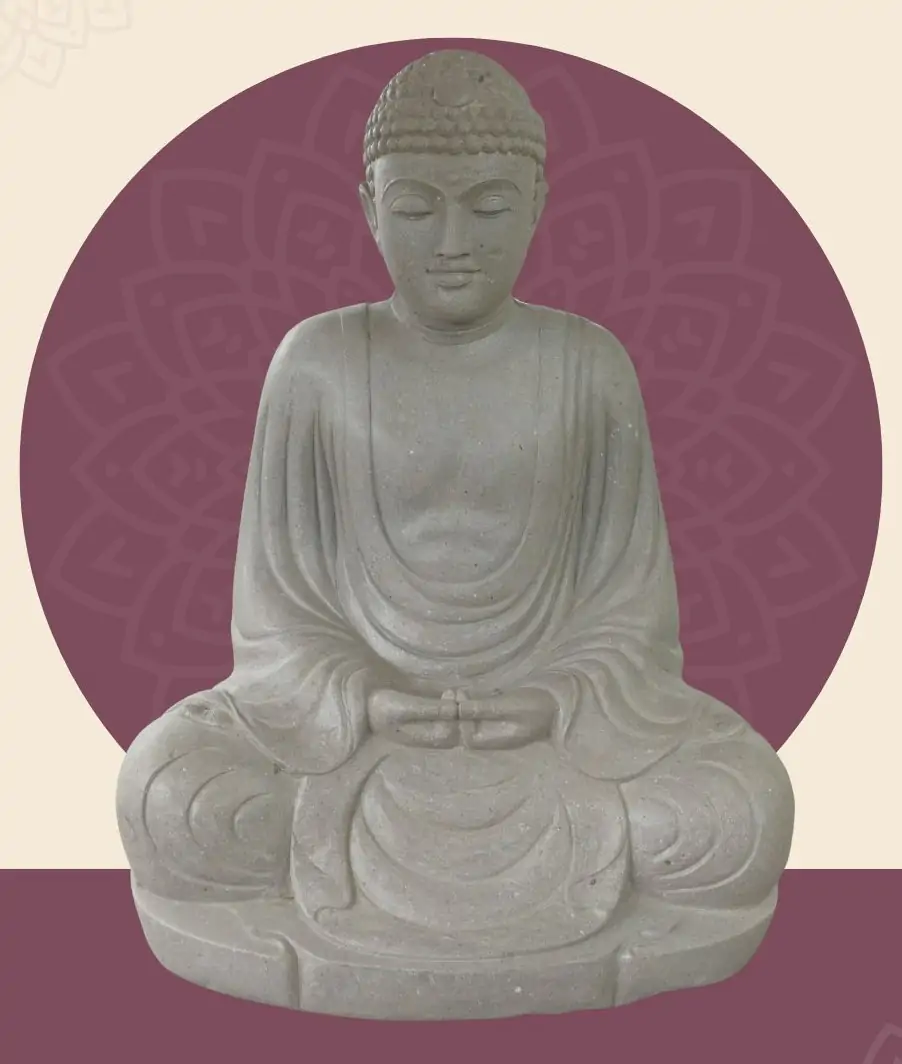  Product image 1 of the product “Seated Japanese Buddha made of Riverstone in Dhyana position - gesture of meditation, H. 150cm ”