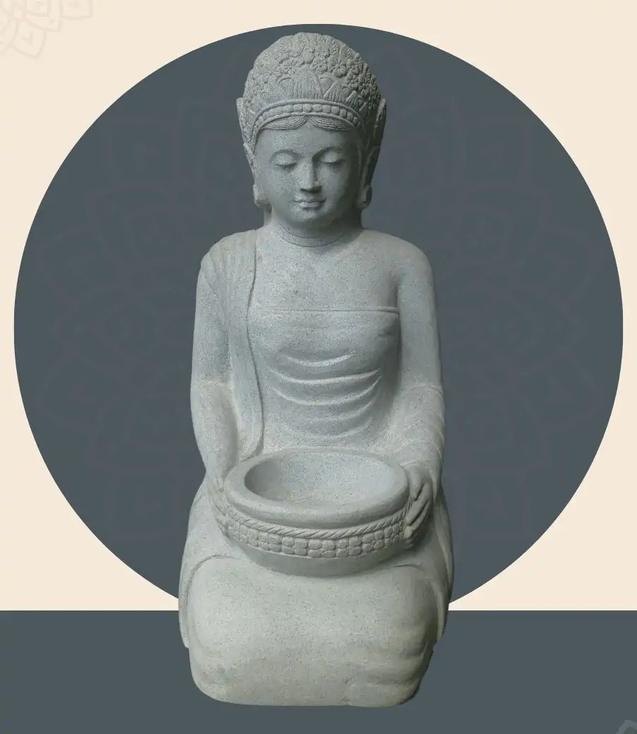  Product image 1 of the product “The sculpture is Princess of Bali (Seated Ladies) made from Riverstone, H. 93 cm ”