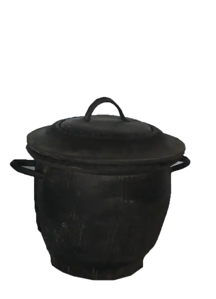  Product image 1 of the product “Bucket with 2 handle and cap (2 parts). Made from recycled tyres. Dia. 38cm Height 38cm. ”