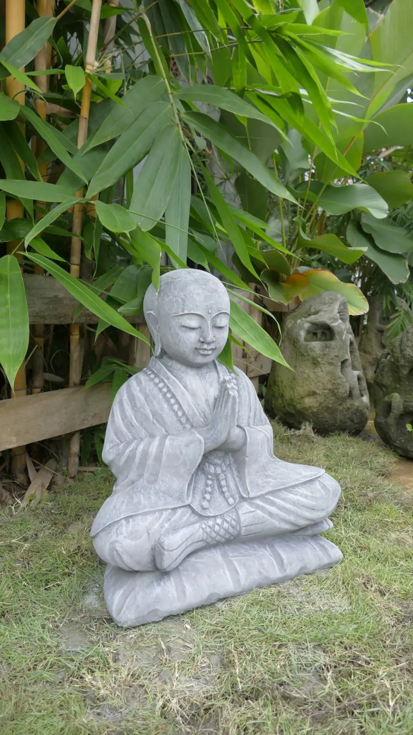 Product image 2 of the product “Rokesh - Sitting praying Monk, 50cm H | cast stone ”