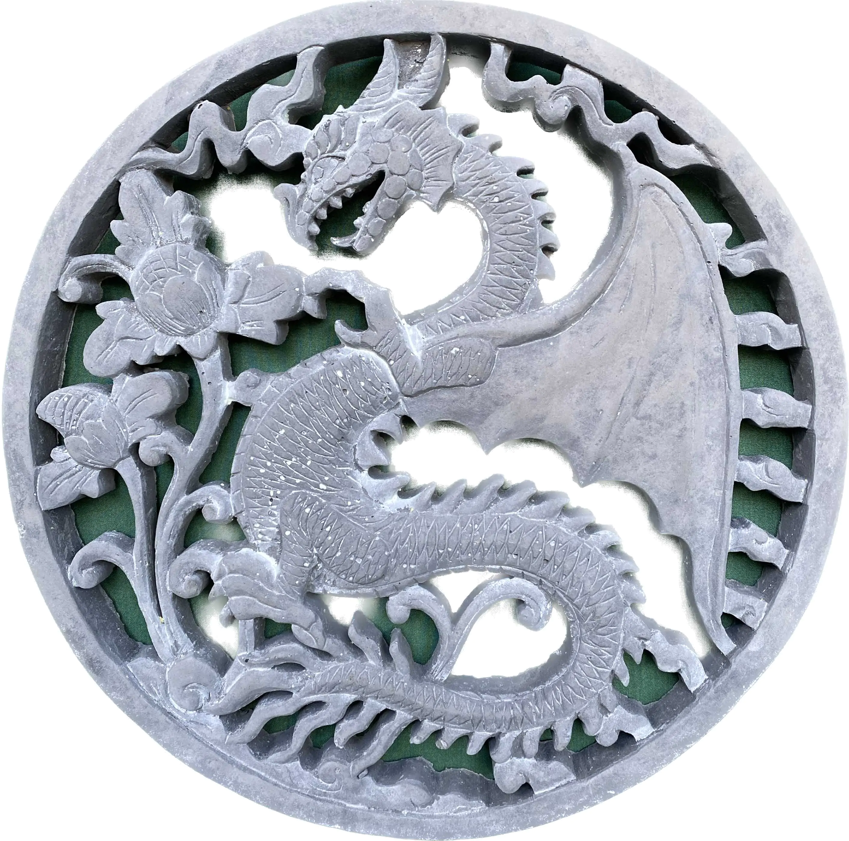  Product image 2 of the product “Eldur - Plaque - Dragon, Ø 30cm | cast stone ”