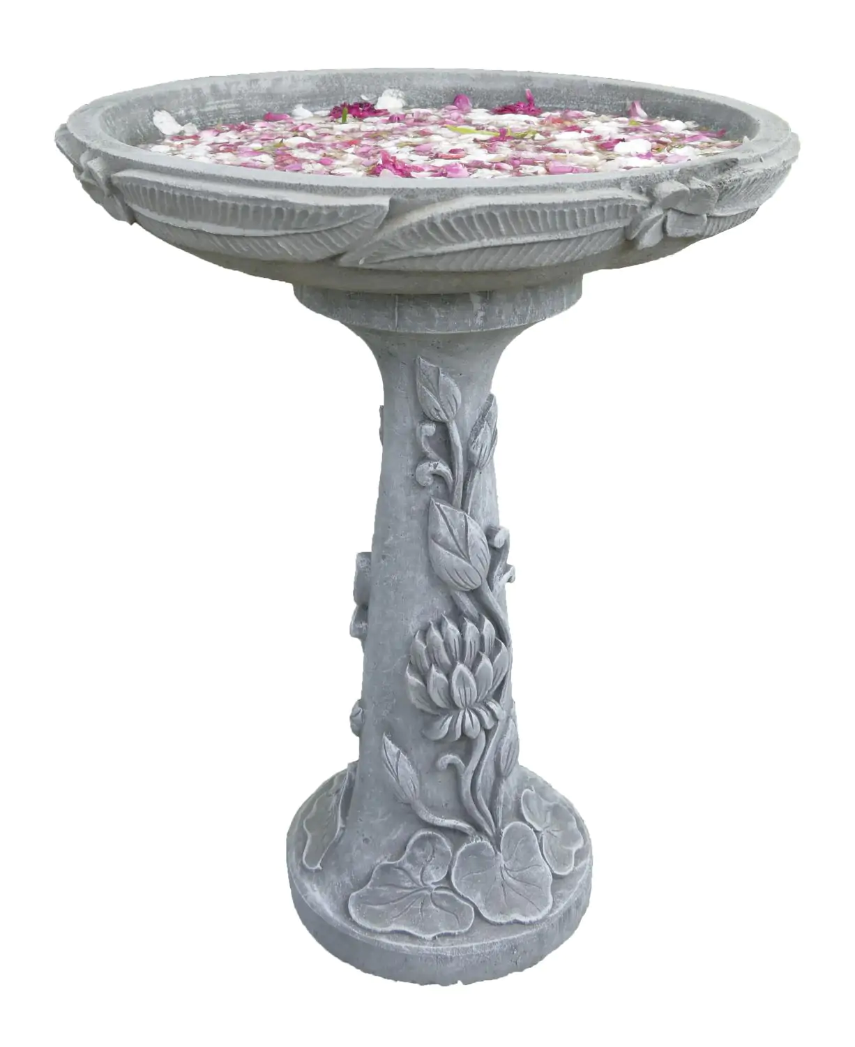  Product image 2 of the product “Set Bangkok – Bird Bath | 60 cm Height, Ø Bowl 50 cm | Casted Stone ”