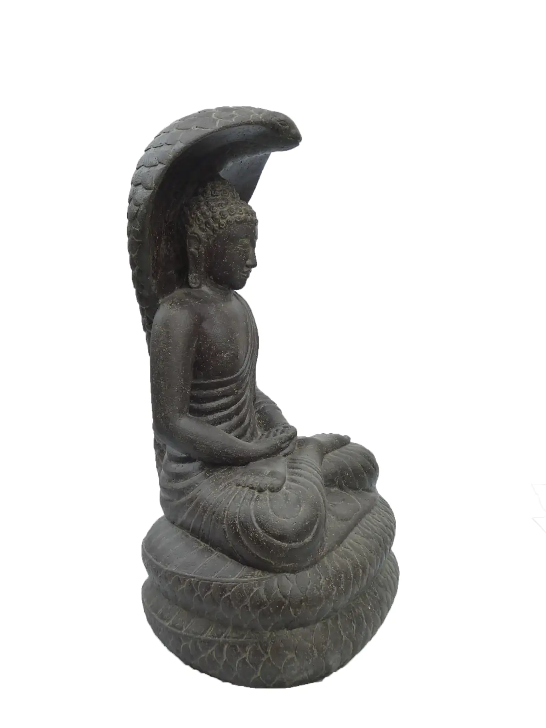  Product image 2 of the product “Seated Buddha protected by cobra. 80 cm high. Painted in the color antique finish ”