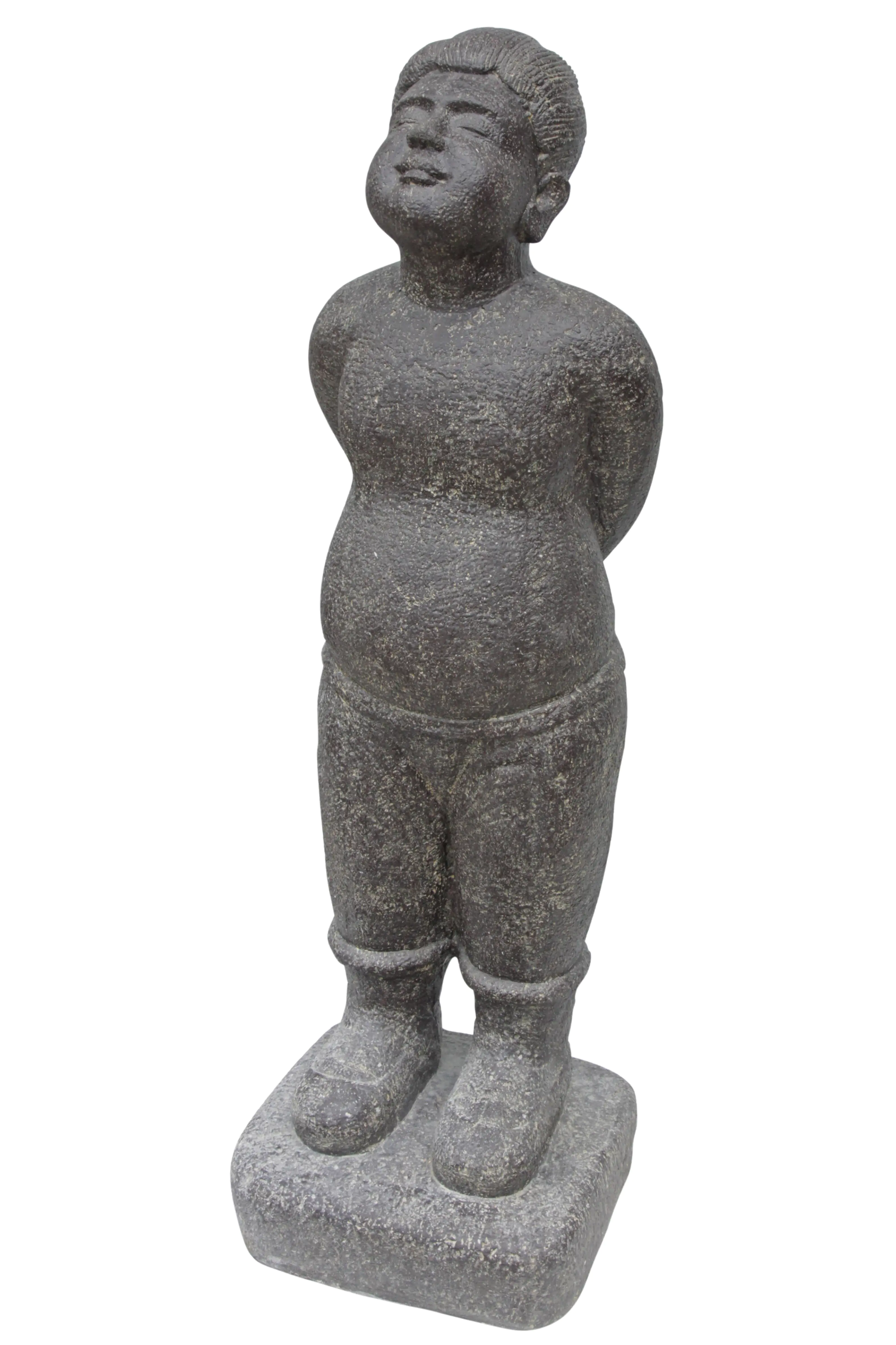 Product image 2 of the product “Corean inspired statue.Standing Boy. 47 x 40 x 148cm. Stone cast, handcrafted & coloured ”