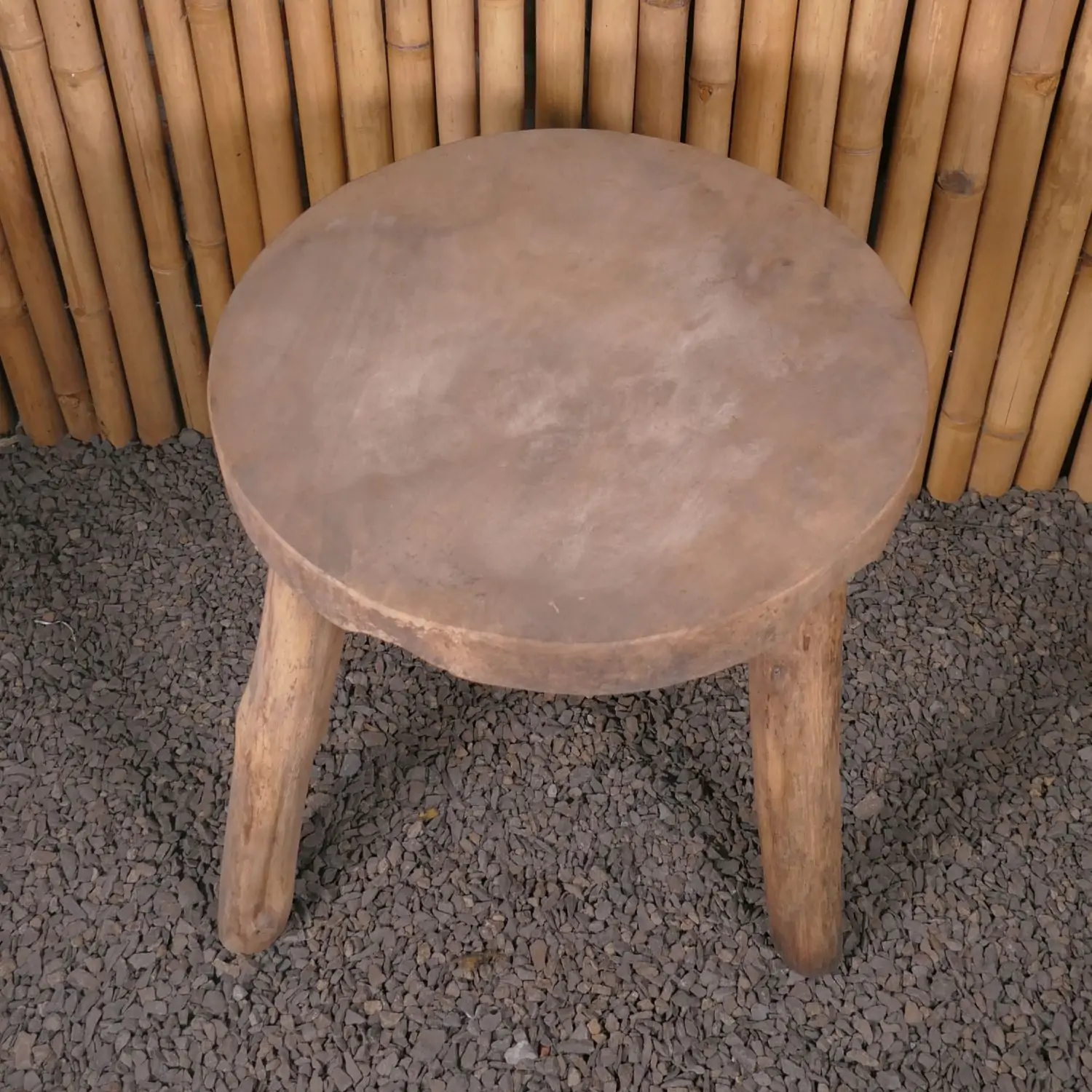  Product image 2 of the product “Table with round model and traingle legs made of teak wood about 70cm height ”