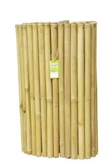  Product image 3 of the product “Bamboo fence Malang, Apus (yellow-brown) with flexible stainless steel. Diameter 3-5cm 180x180 cm Height. ”