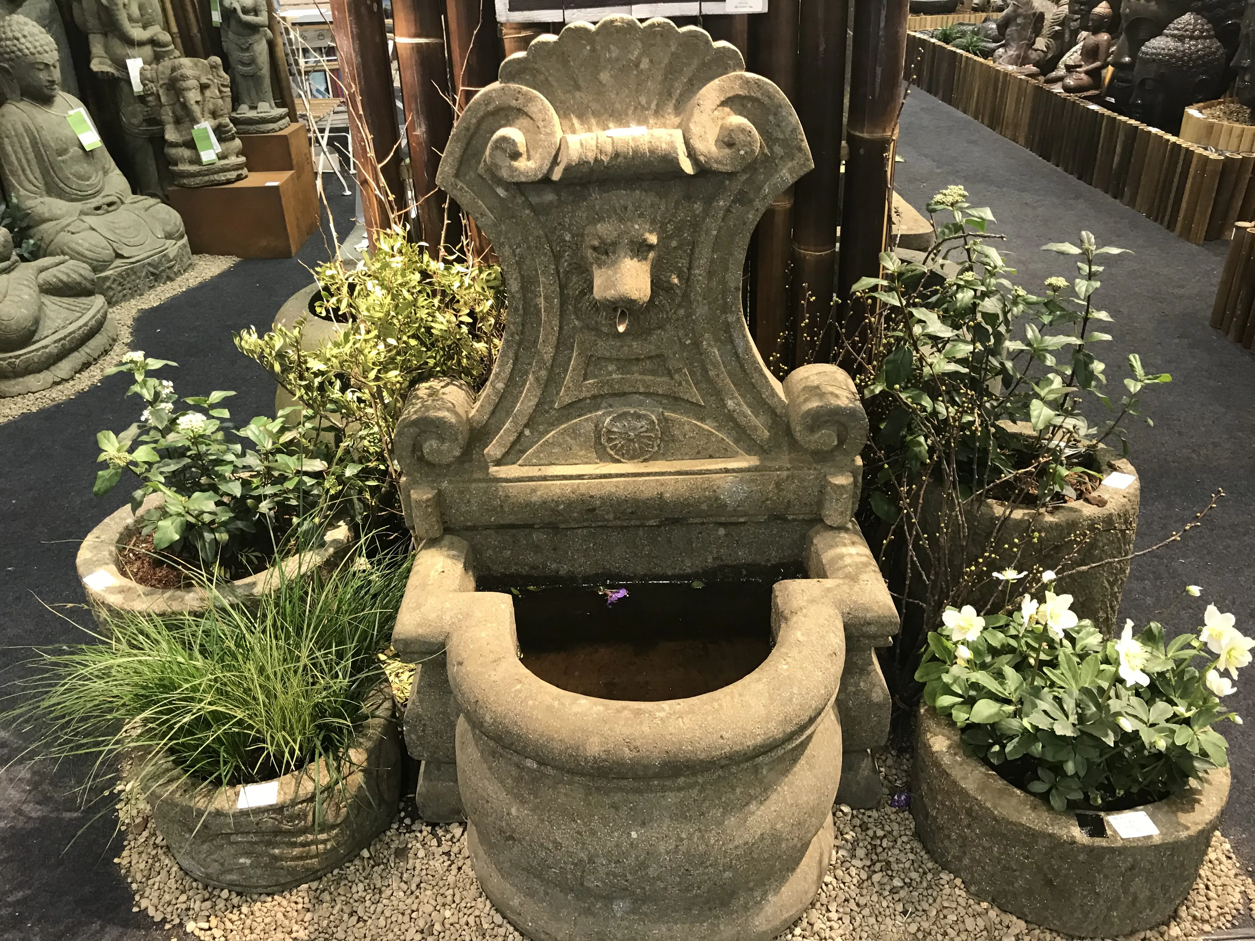  Product image 3 of the product “Wall fountain model „Venice“, 120 cm H, natural stone (Basanite), stonemasonry, without pump, pipes, drilling ”