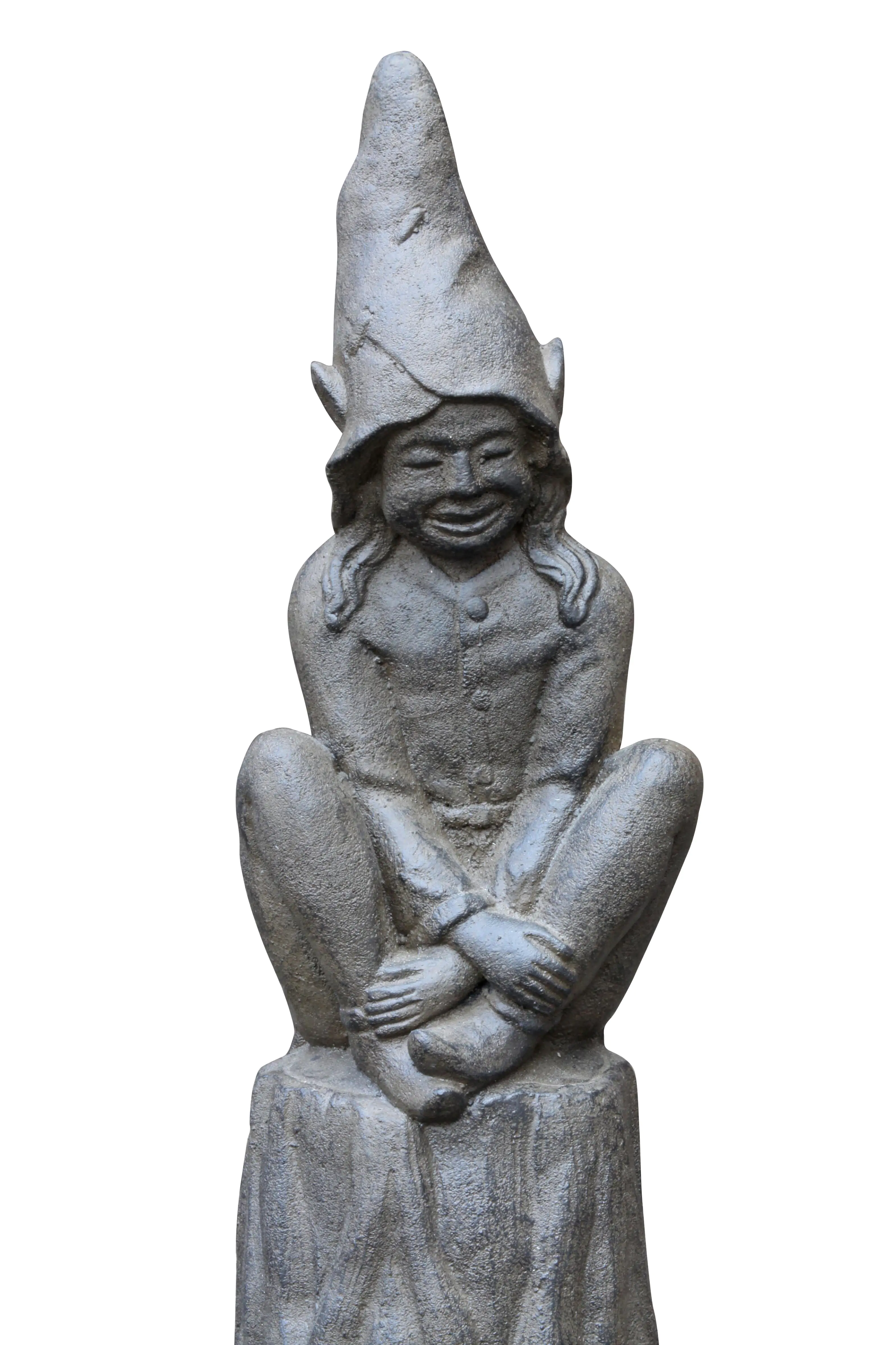  Product image 3 of the product “Sitting goblin on base, cast stone - antique finish ”