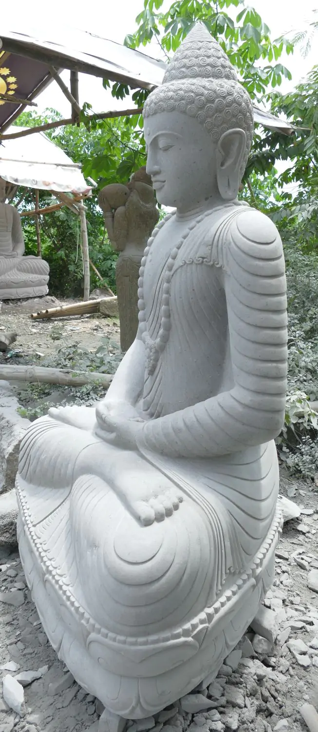  Product image 3 of the product “Seated Buddha made of Riverstone in Dhyana Position - gesture of meditation, H. 190 CM ”