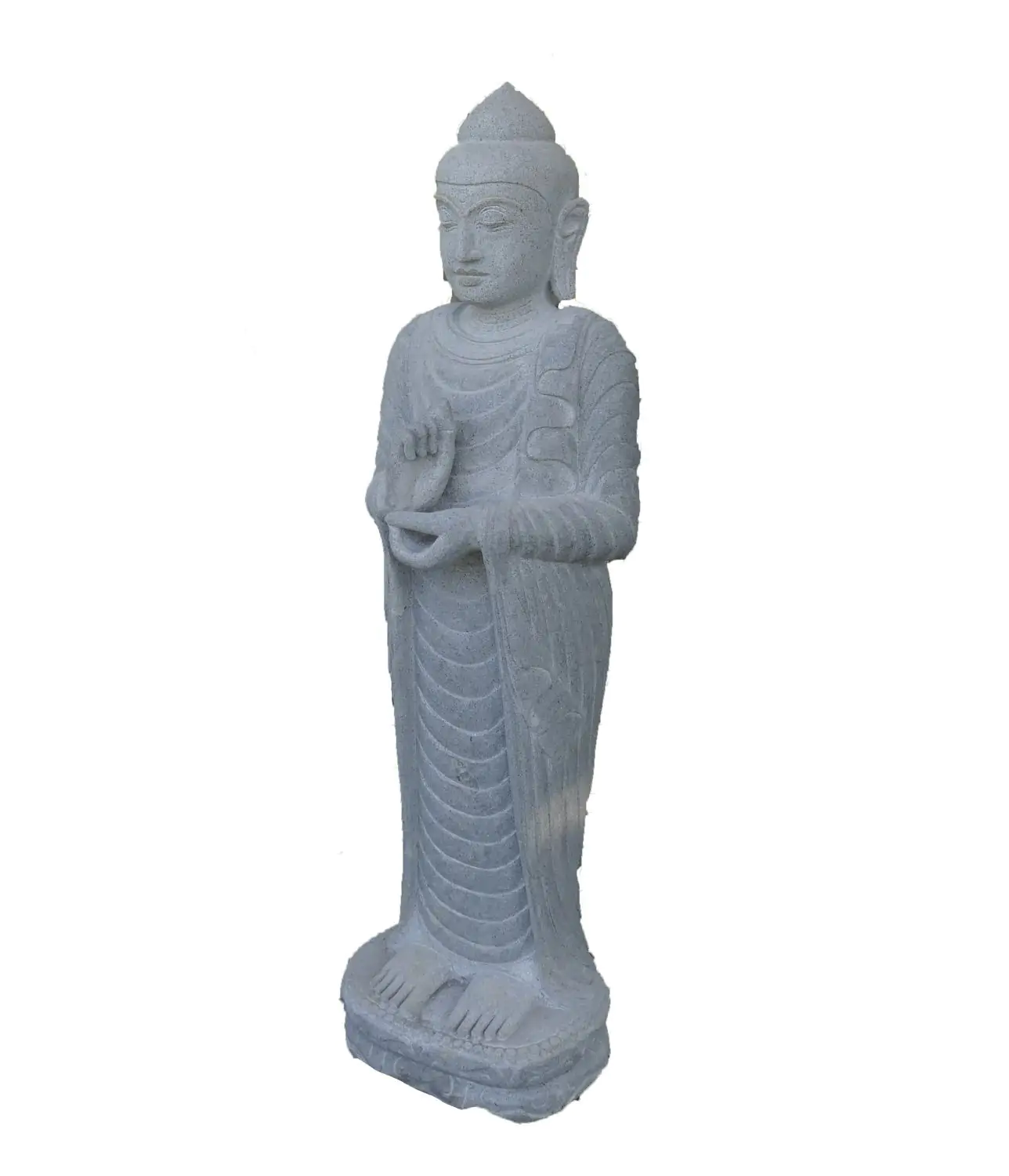  Product image 3 of the product “Standing Buddha made of Riverstone in Dharmachakra position - gesture of wheel of the teaching of Dharma. About 120cm height. ”