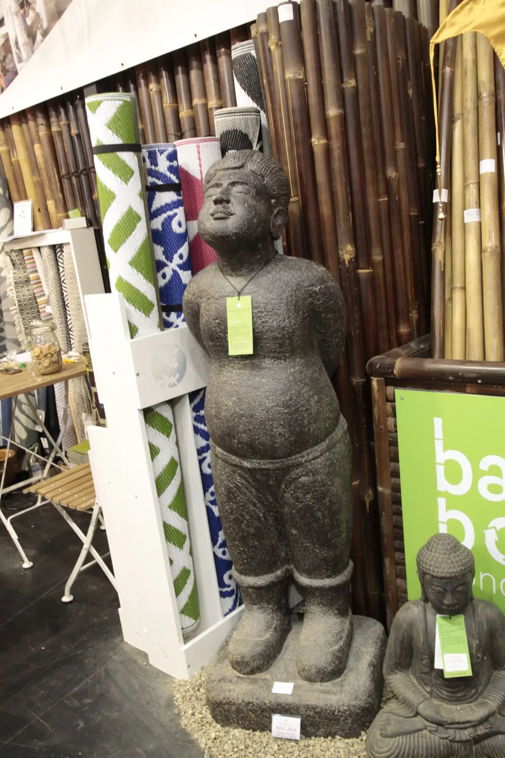  Product image 4 of the product “Corean inspired statue.Standing Boy. 47 x 40 x 148cm. Stone cast, handcrafted & coloured ”