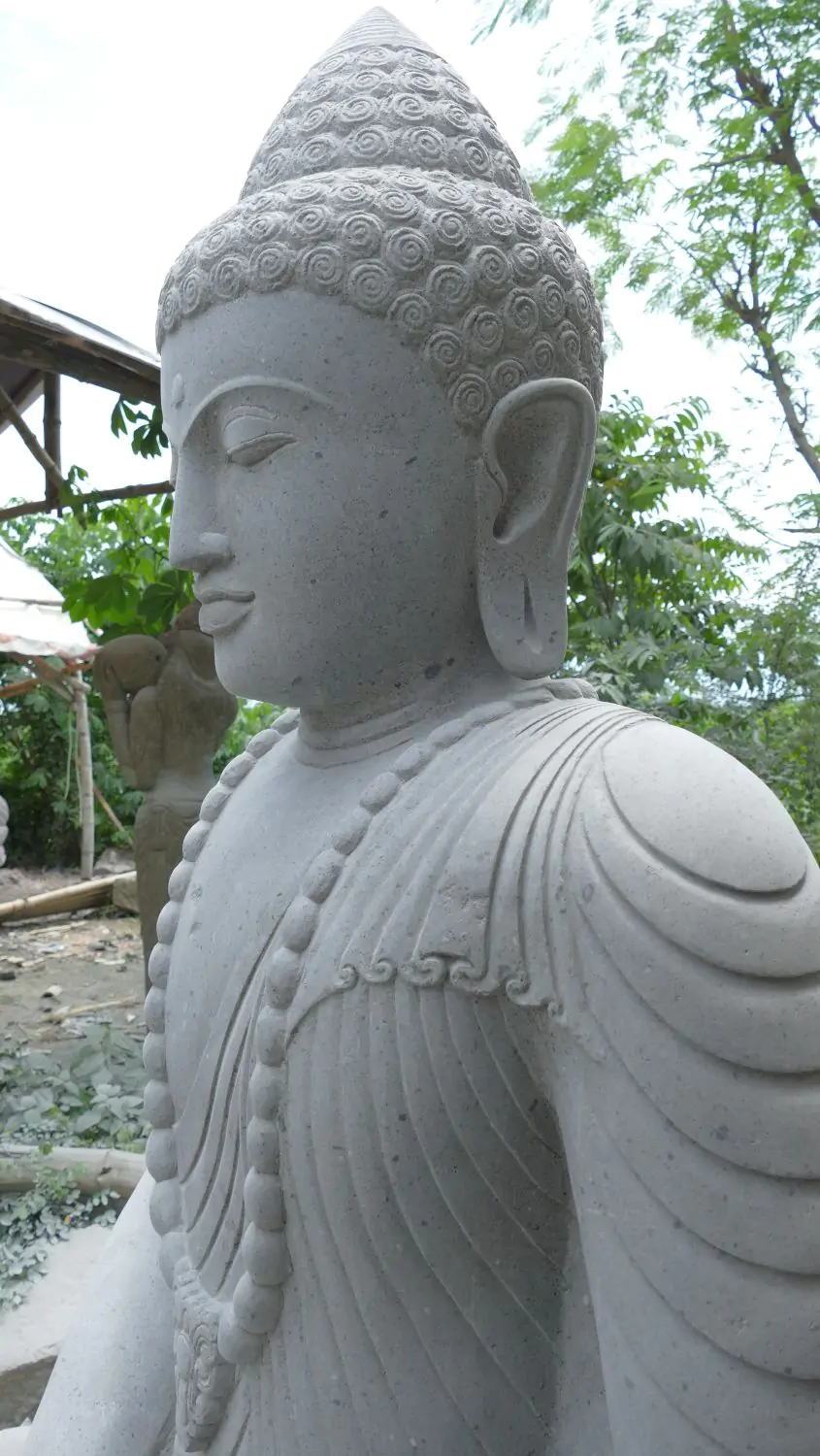  Product image 4 of the product “Seated Buddha made of Riverstone in Dhyana Position - gesture of meditation, H. 190 CM ”