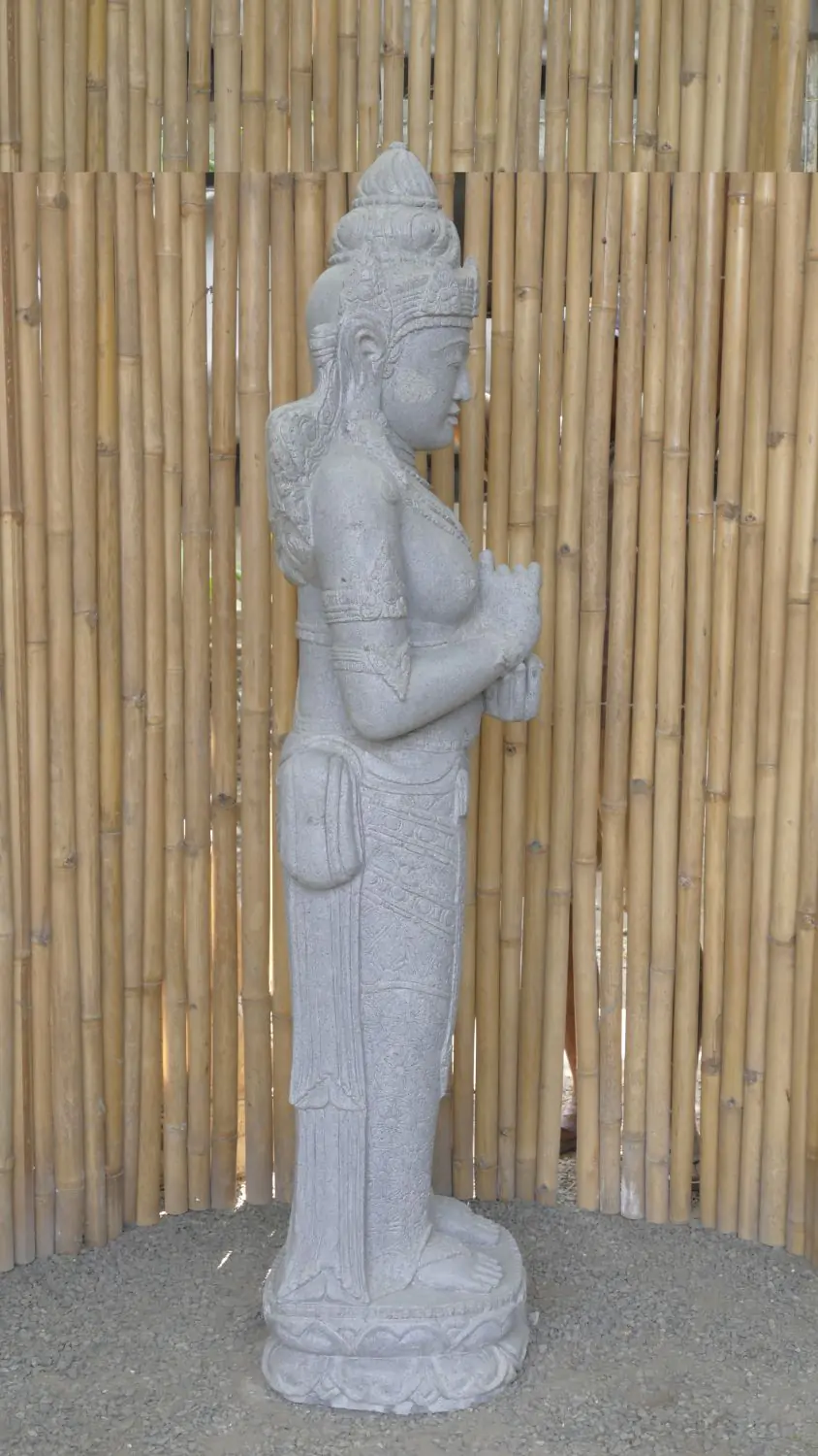  Product image 4 of the product “Standing Sri Dewi. Made from riverstone. Height 174cm ”