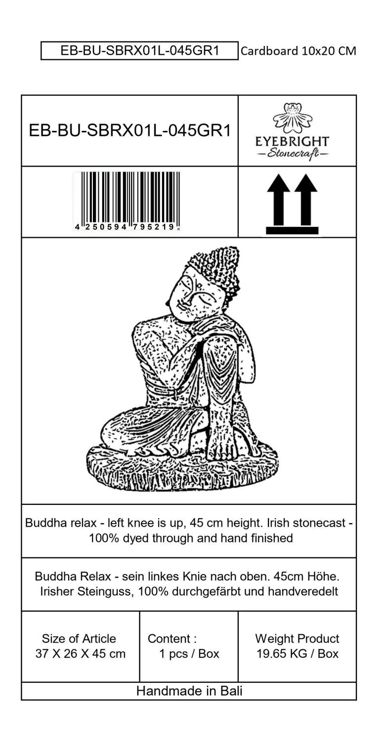  Product image 6 of the product “Hema - Buddha relax - left knee is up, 45 cm H | cast stone ”
